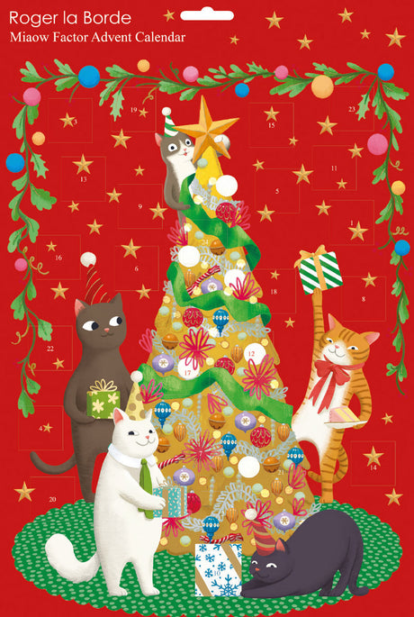 Roger la Borde Miaow Factor Advent calendar featuring artwork by Jennifer M Potter