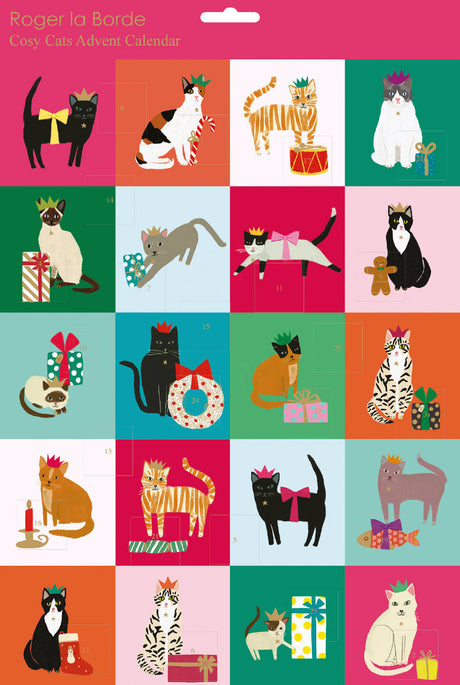 Roger la Borde Cat Checkerboard Advent calendar featuring artwork by Anne Bentley
