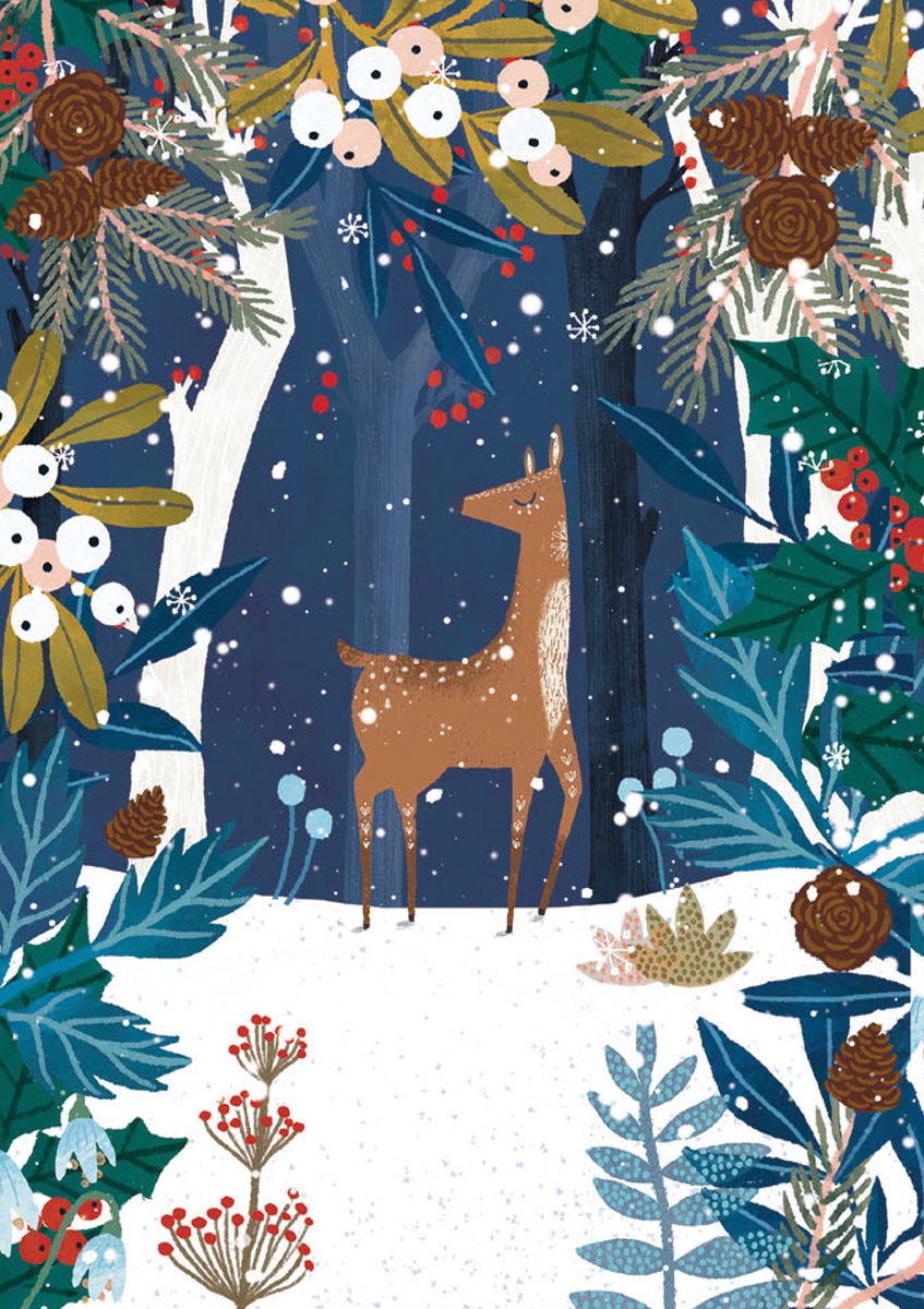 Roger la Borde Wild Wood Hideaway Advent Calendar Greeting Card featuring artwork by Antoana Oreski