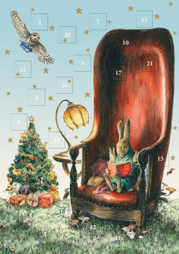 Roger la Borde Storytime Advent calendar card featuring artwork by Elise Hurst