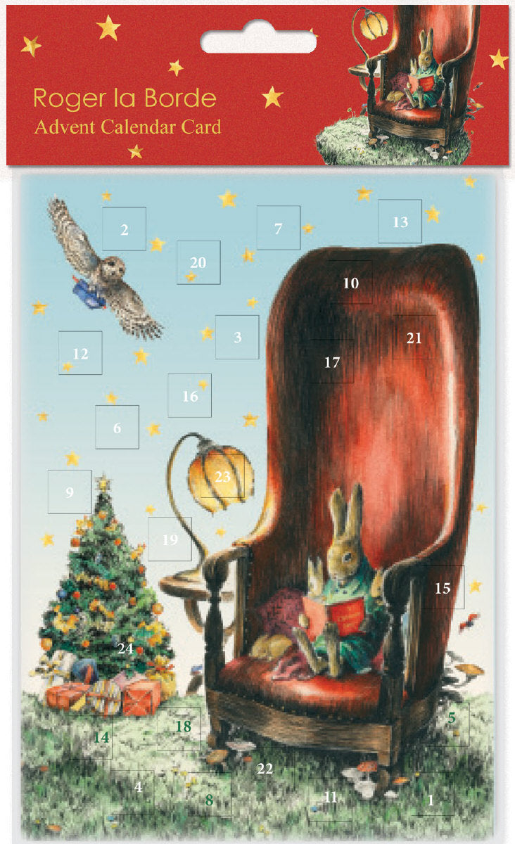 Roger la Borde Storytime Advent calendar card featuring artwork by Elise Hurst