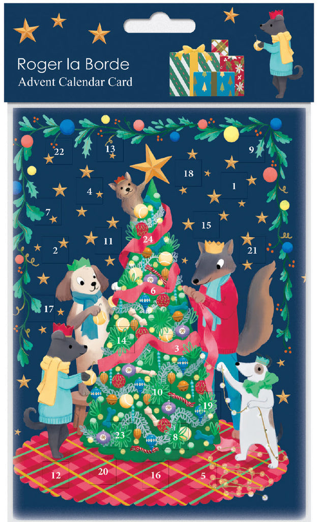 Roger la Borde Bow Wow Wow Advent calendar card featuring artwork by Jennifer M Potter