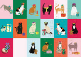 Roger la Borde Cat Checkerboard Advent calendar card featuring artwork by Anne Bentley