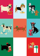Roger la Borde Dog Checkerboard Advent calendar card featuring artwork by Anne Bentley