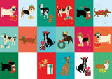 Roger la Borde Dog Checkerboard Advent calendar card featuring artwork by Anne Bentley