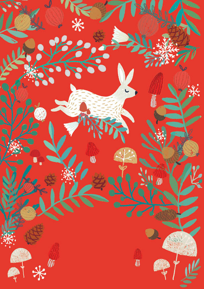 Roger la Borde Snowy Sanctuary Advent calendar card featuring artwork by Antoana Oreski
