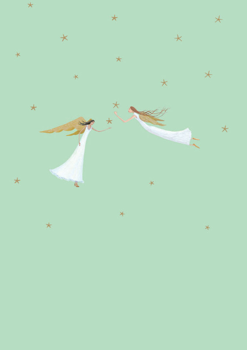 Roger la Borde Angelic Antics Advent calendar card featuring artwork by Roger la Borde
