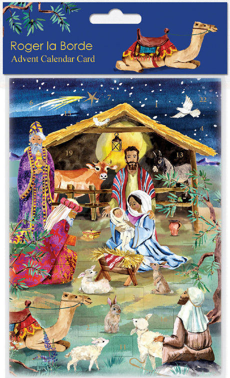 Roger la Borde The Christmas Story Advent calendar card featuring artwork by Fay Ford