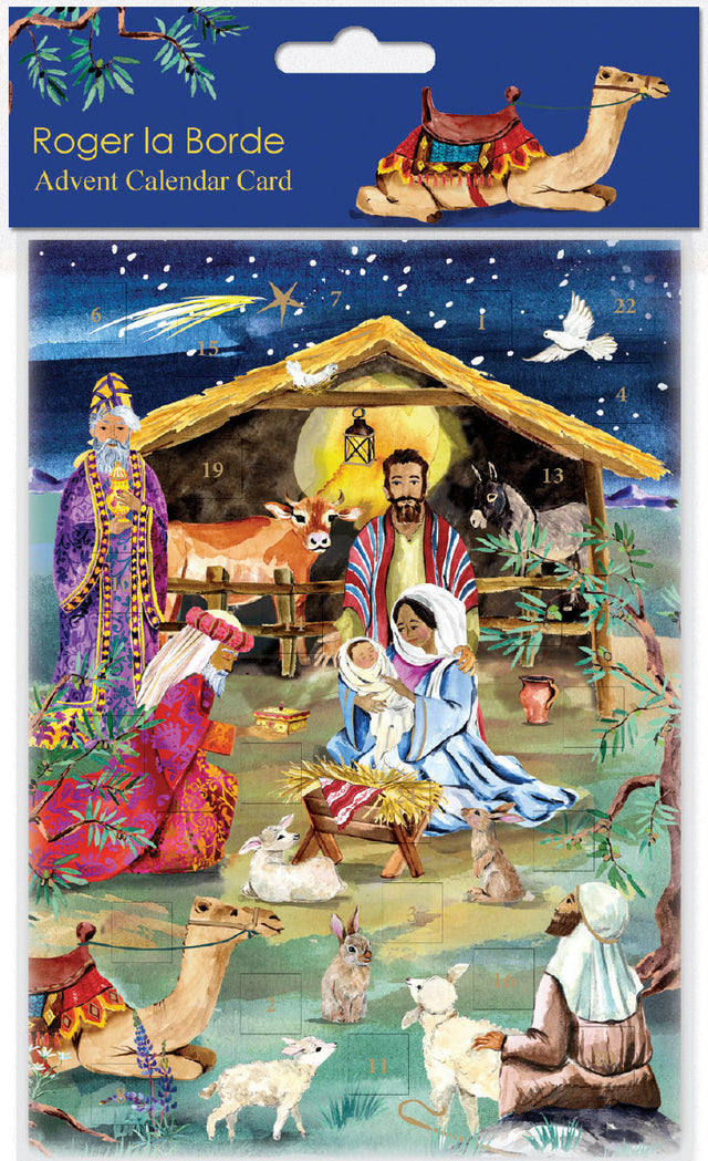 Roger la Borde The Christmas Story Advent calendar card featuring artwork by Fay Ford