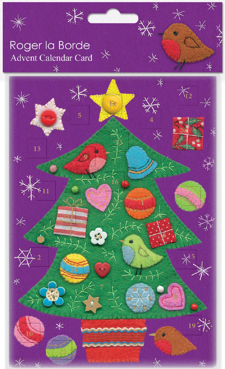 Roger la Borde Fuzzy Friends Advent calendar card featuring artwork by Clare Beaton