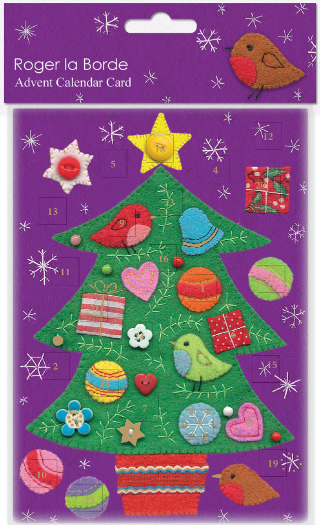 Roger la Borde Fuzzy Friends Advent calendar card featuring artwork by Clare Beaton
