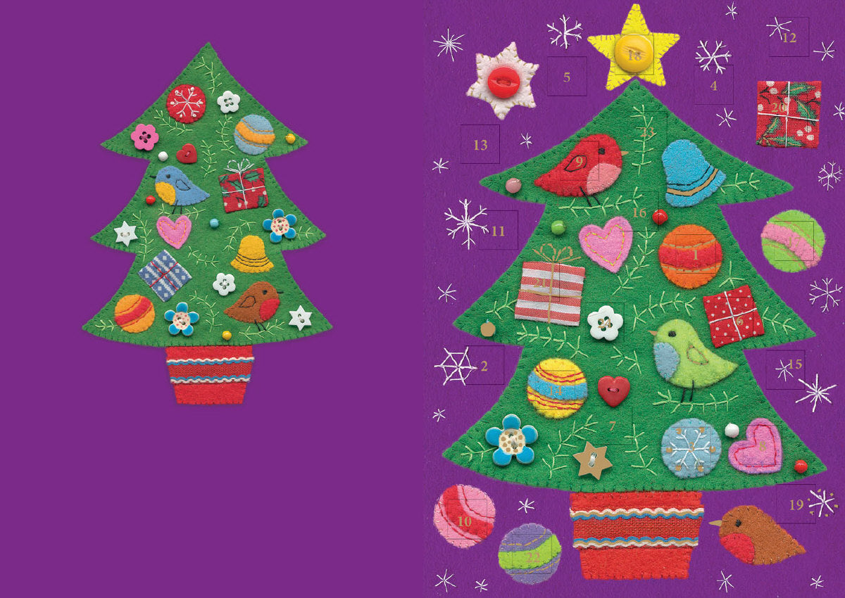 Roger la Borde Fuzzy Friends Advent calendar card featuring artwork by Clare Beaton