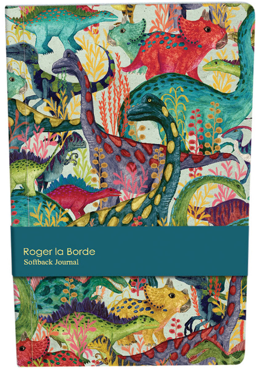 Roger la Borde Dino Mighty A5 Softback Journal featuring artwork by Katherine Quinn