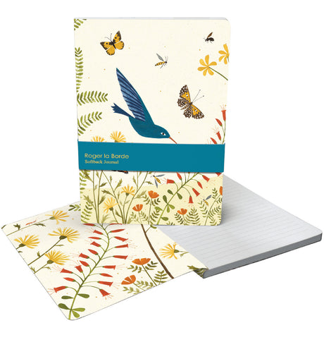 Roger la Borde Hummingbird A5 Softback Journal featuring artwork by Lara Hawthorne