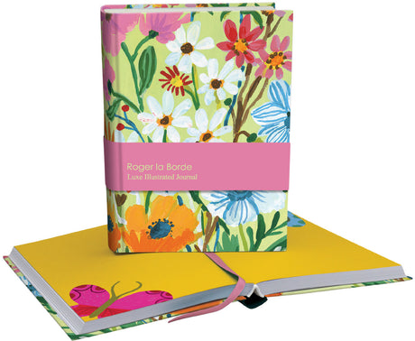 Roger la Borde Flower Field Illustrated Journal featuring artwork by Carolyn Gavin