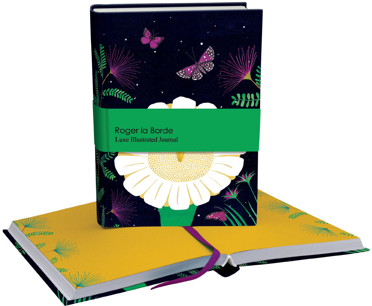 Roger la Borde Night Flower Illustrated Journal featuring artwork by Lara Hawthorne