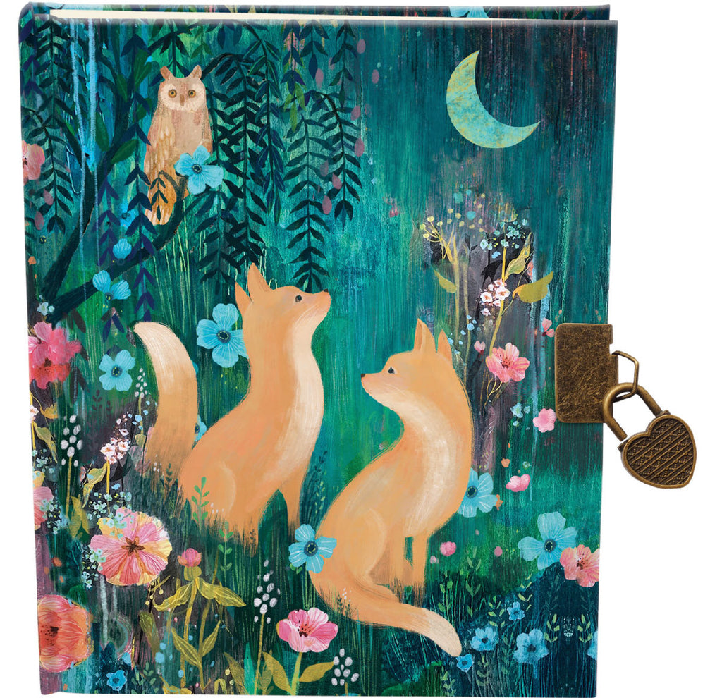 Roger la Borde Moonlit Meadow Lockable Journal featuring artwork by Kendra Binney