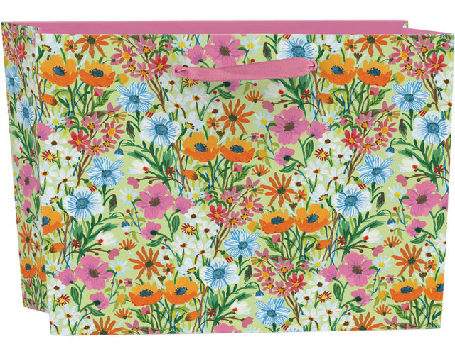 Roger la Borde Flower Field Large Landscape Gift Bag featuring artwork by Carolyn Gavin