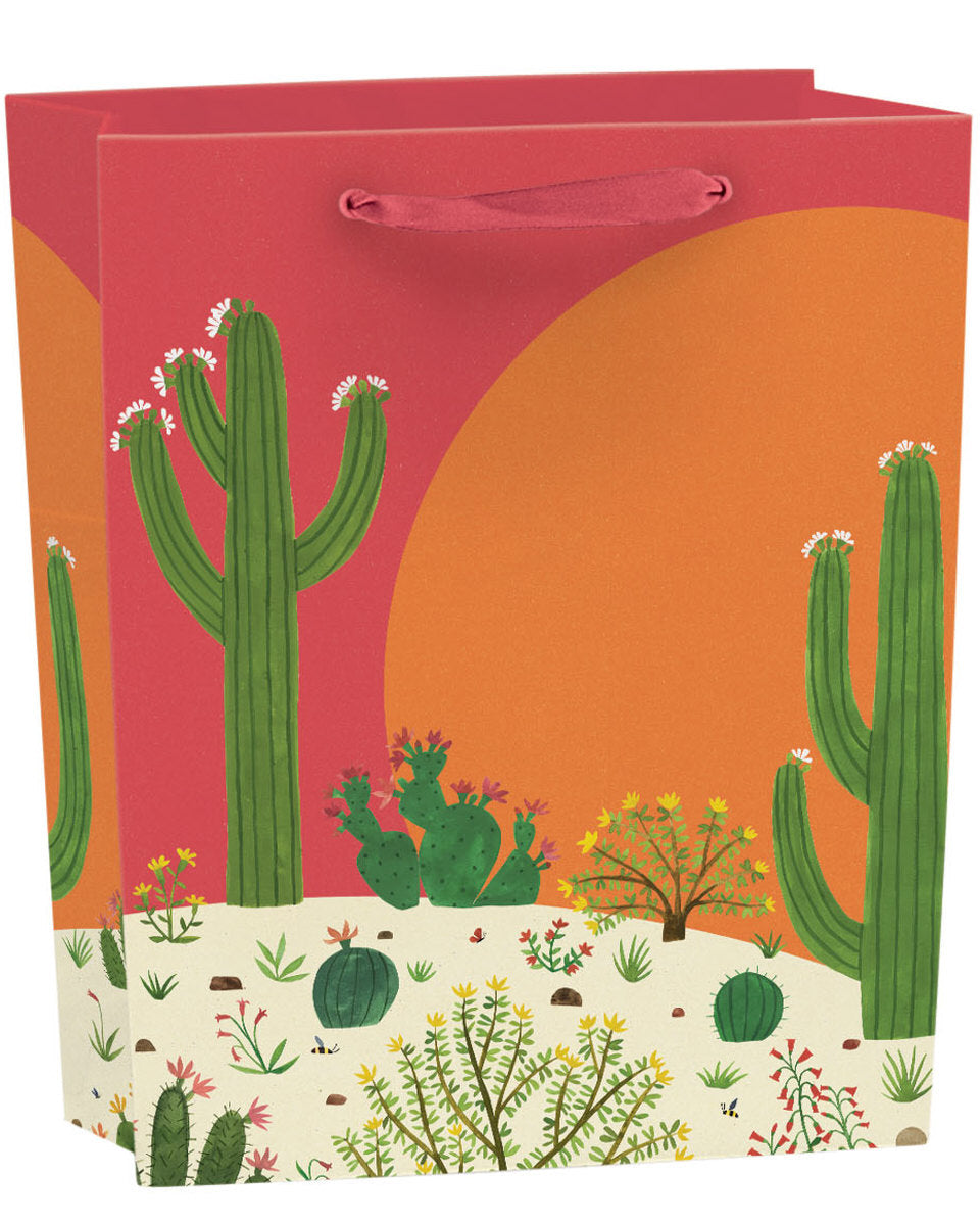 Roger la Borde Cactus Grove Medium Gift Bag featuring artwork by Lara Hawthorne