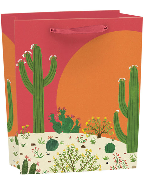 Roger la Borde Cactus Grove Medium Gift Bag featuring artwork by Lara Hawthorne