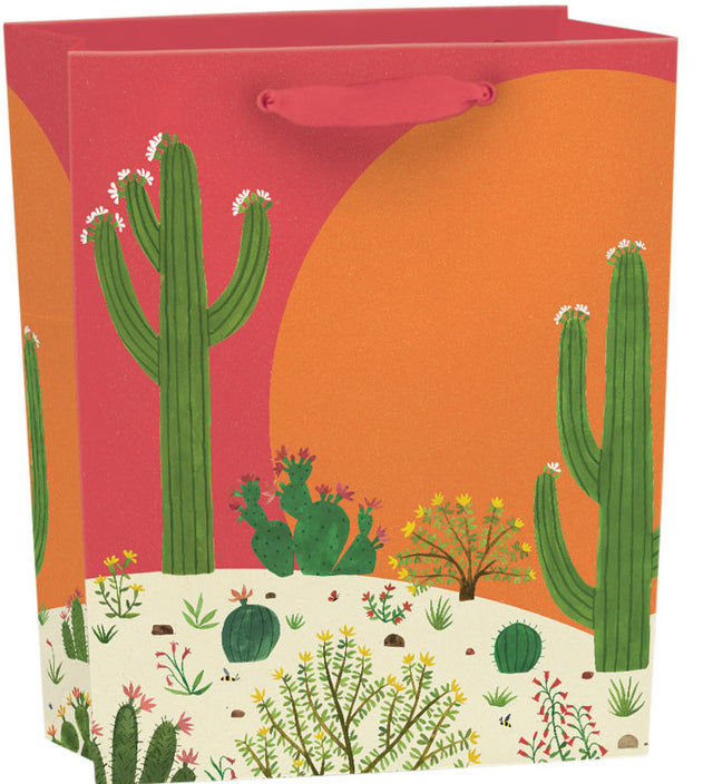 Roger la Borde Cactus Grove Small Gift Bag featuring artwork by Lara Hawthorne