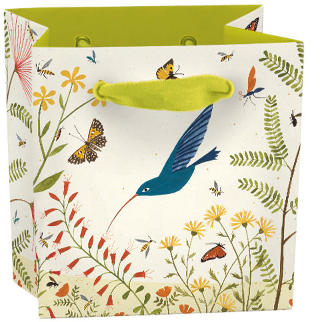 Roger la Borde Hummingbird Mini Gift Bag featuring artwork by Lara Hawthorne