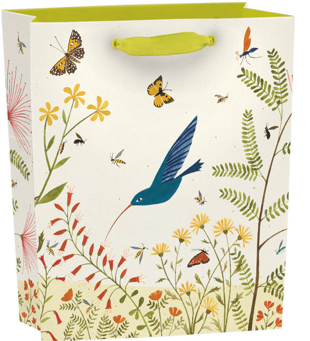 Roger la Borde Hummingbird Small Gift Bag featuring artwork by Lara Hawthorne