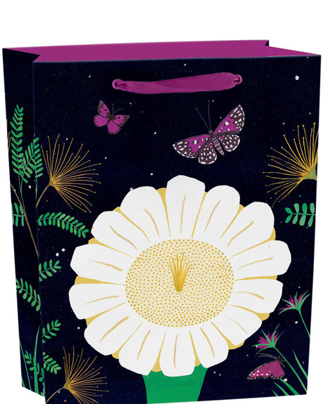 Roger la Borde Night Flower Medium Gift Bag featuring artwork by Lara Hawthorne
