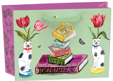 Roger la Borde Bookstack Small Landscape Gift Bag featuring artwork by Fay Ford