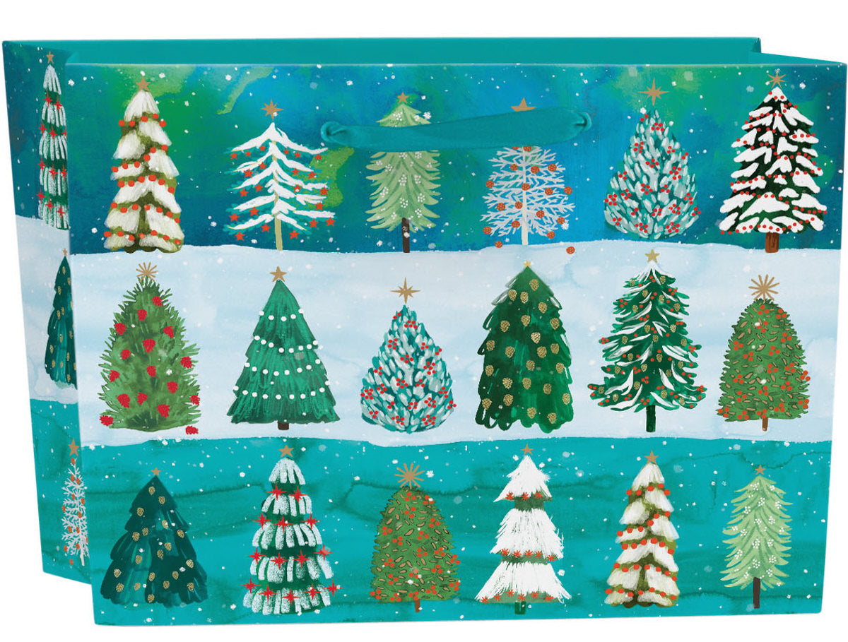 Roger la Borde Wild Winter Forest Large Landscape Gift Bag featuring artwork by Katie Vernon