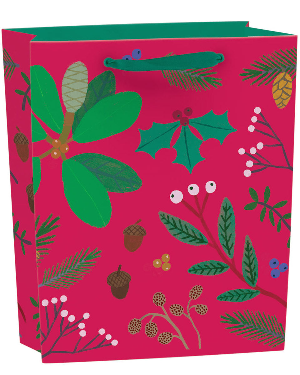 Roger la Borde Holly Berry Medium Gift Bag featuring artwork by Anne Bentley