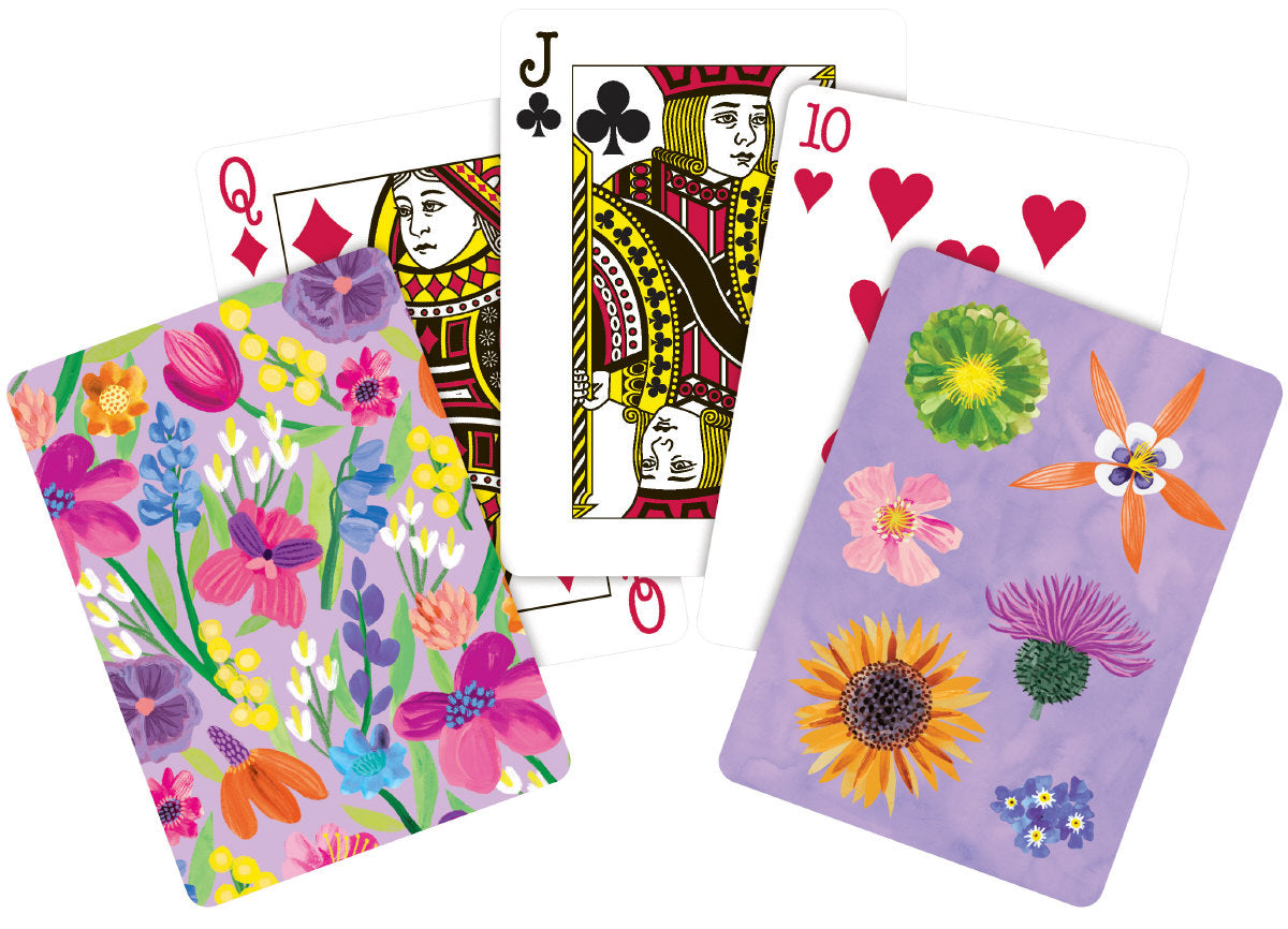 Roger la Borde Floral Supernova Playing card set featuring artwork by Katie Vernon