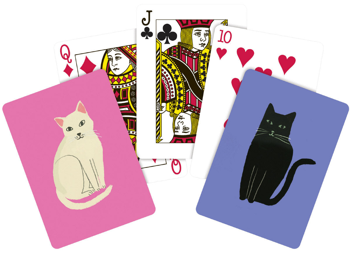 Roger la Borde Cat Etiquette Playing card set featuring artwork by Anne Bentley