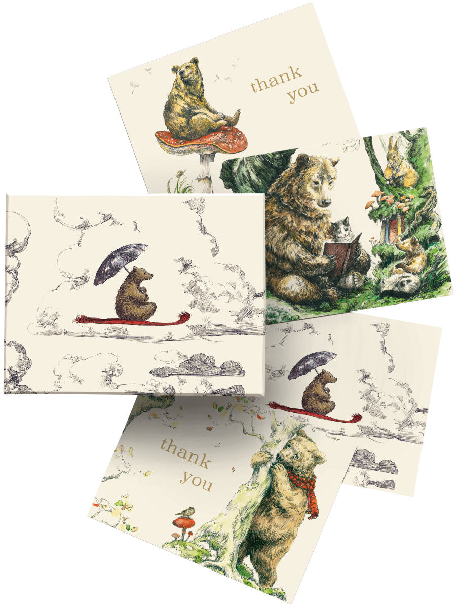 Roger la Borde Flying Bear Chic Notecard Box featuring artwork by Elise Hurst