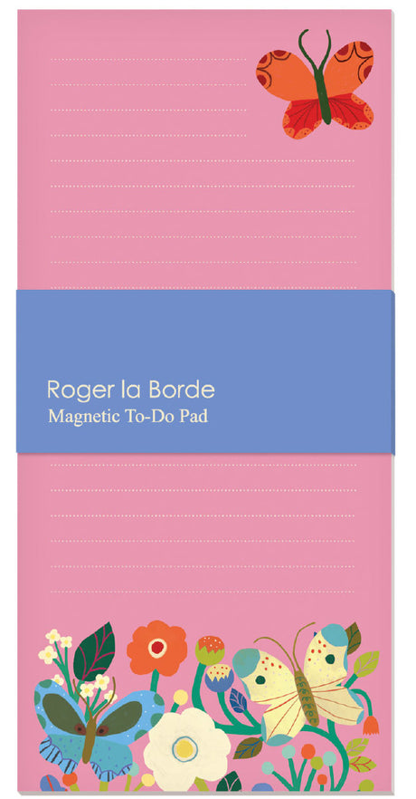 Roger la Borde Butterfly Garden To-Do Notepad featuring artwork by Monika Forsberg