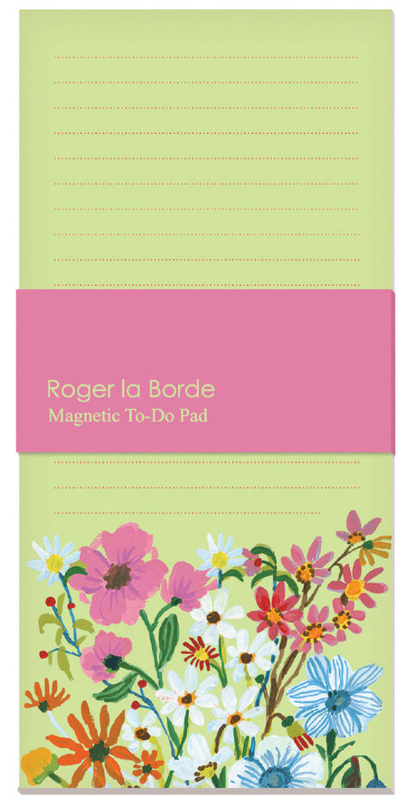 Roger la Borde Flower Field To-Do Notepad featuring artwork by Carolyn Gavin