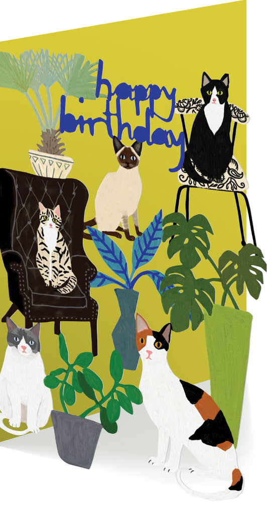 Roger la Borde Cat and Dog Palais Lasercut card featuring artwork by Anne Bentley