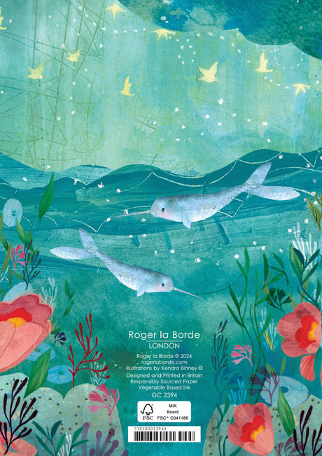 Roger la Borde Whale Song Greeting card featuring artwork by Kendra Binney