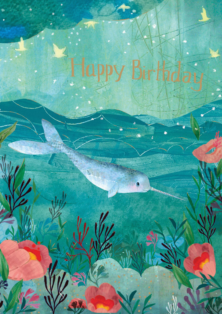 Roger la Borde Whale Song Greeting card featuring artwork by Kendra Binney