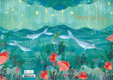 Roger la Borde Whale Song Greeting card featuring artwork by Kendra Binney