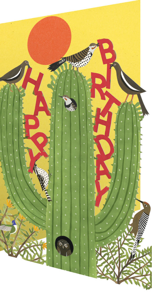 Roger la Borde Cactus Grove Lasercut card featuring artwork by Lara Hawthorne