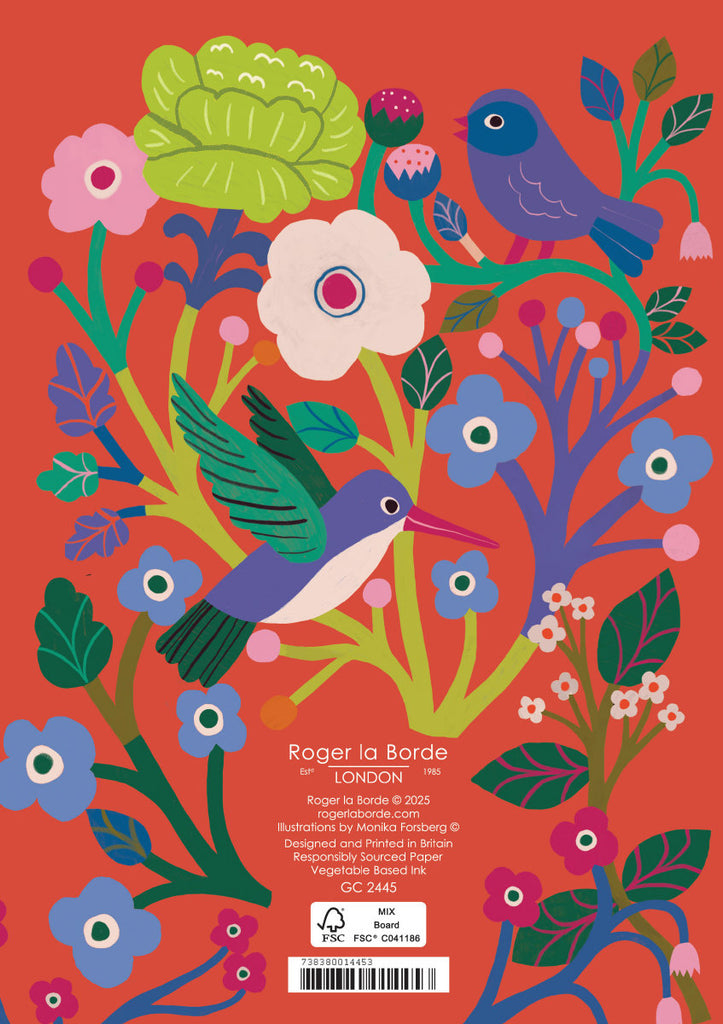 Roger la Borde Birdsong Greeting card featuring artwork by Monika Forsberg