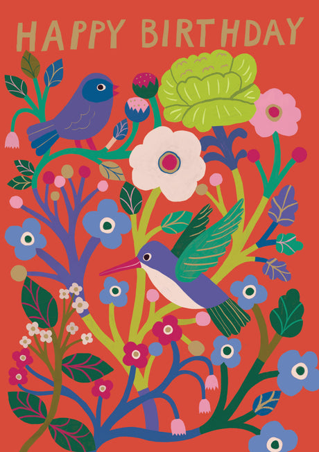 Roger la Borde Birdsong Greeting card featuring artwork by Monika Forsberg