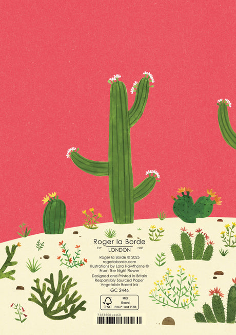 Roger la Borde Cactus Grove Greeting card featuring artwork by Lara Hawthorne