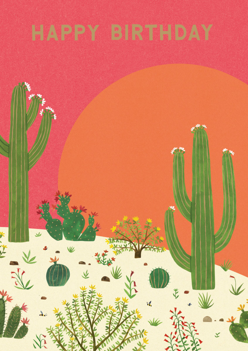 Roger la Borde Cactus Grove Greeting card featuring artwork by Lara Hawthorne