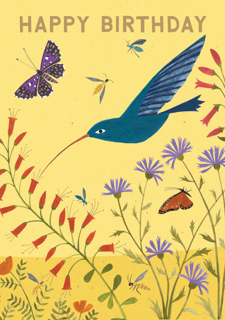 Roger la Borde Hummingbird Greeting card featuring artwork by Lara Hawthorne