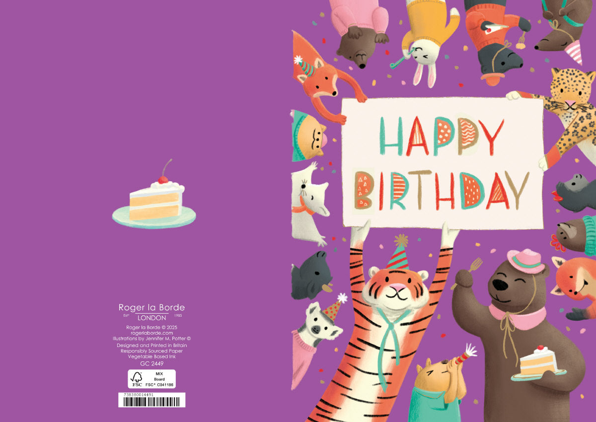 Roger la Borde Menagerie Greeting card featuring artwork by Jennifer M Potter