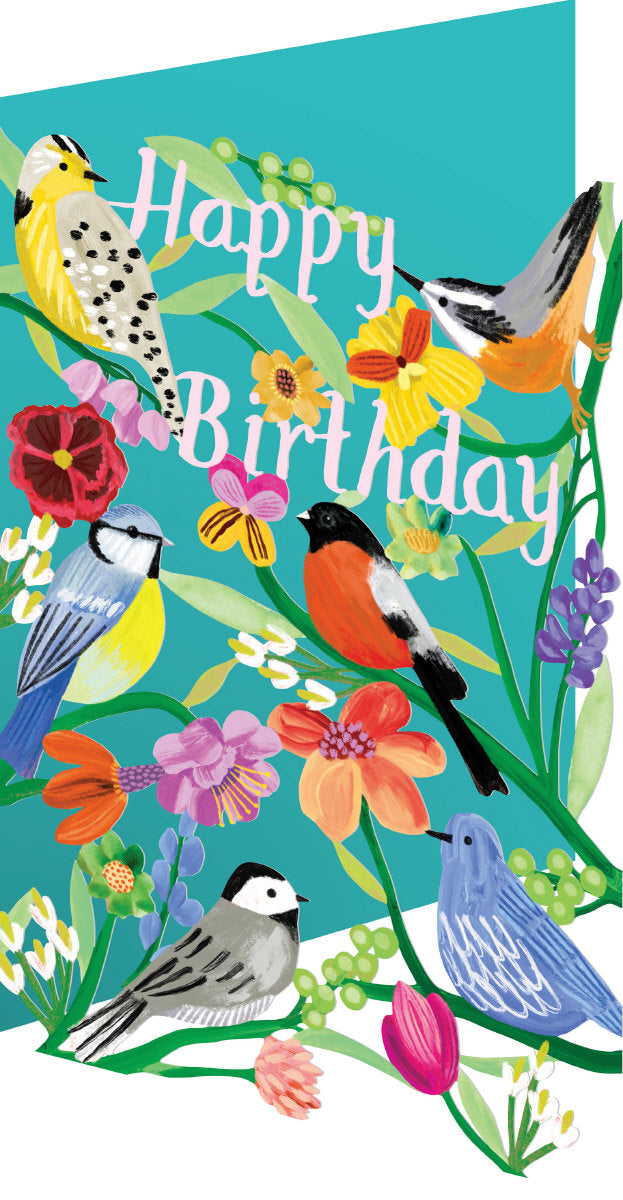 Roger la Borde Birdhaven Lasercut card featuring artwork by Katie Vernon