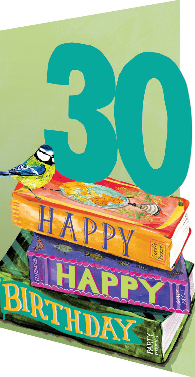 Roger la Borde Bookstack Lasercut card featuring artwork by Fay Ford