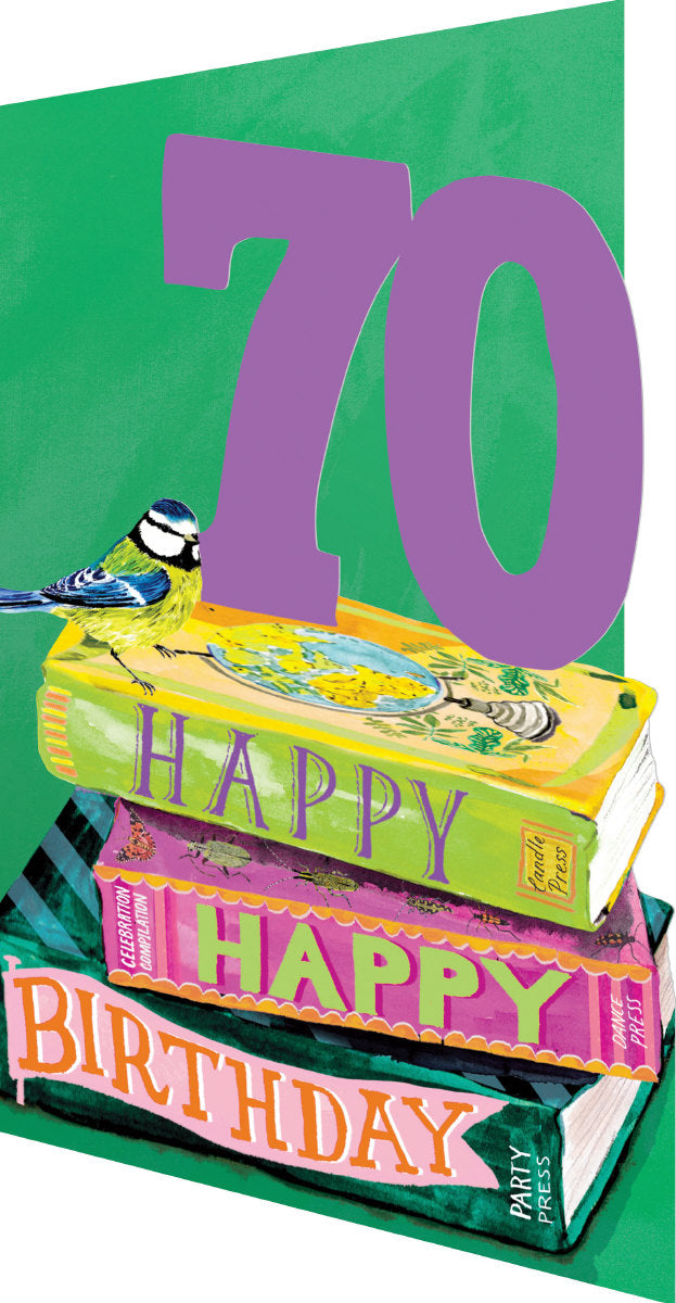 Roger la Borde Bookstack Lasercut card featuring artwork by Fay Ford